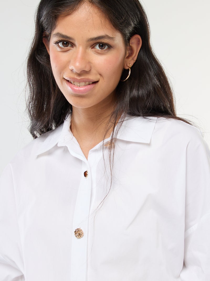 Chemise oversize boutons fantaisie Blanc - Kiabi