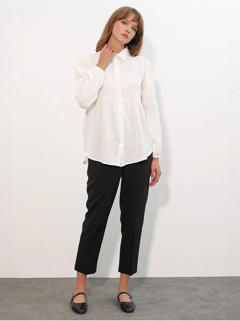 Chemise oversize en coton à manches longues bdart Blanc cassé - Kiabi