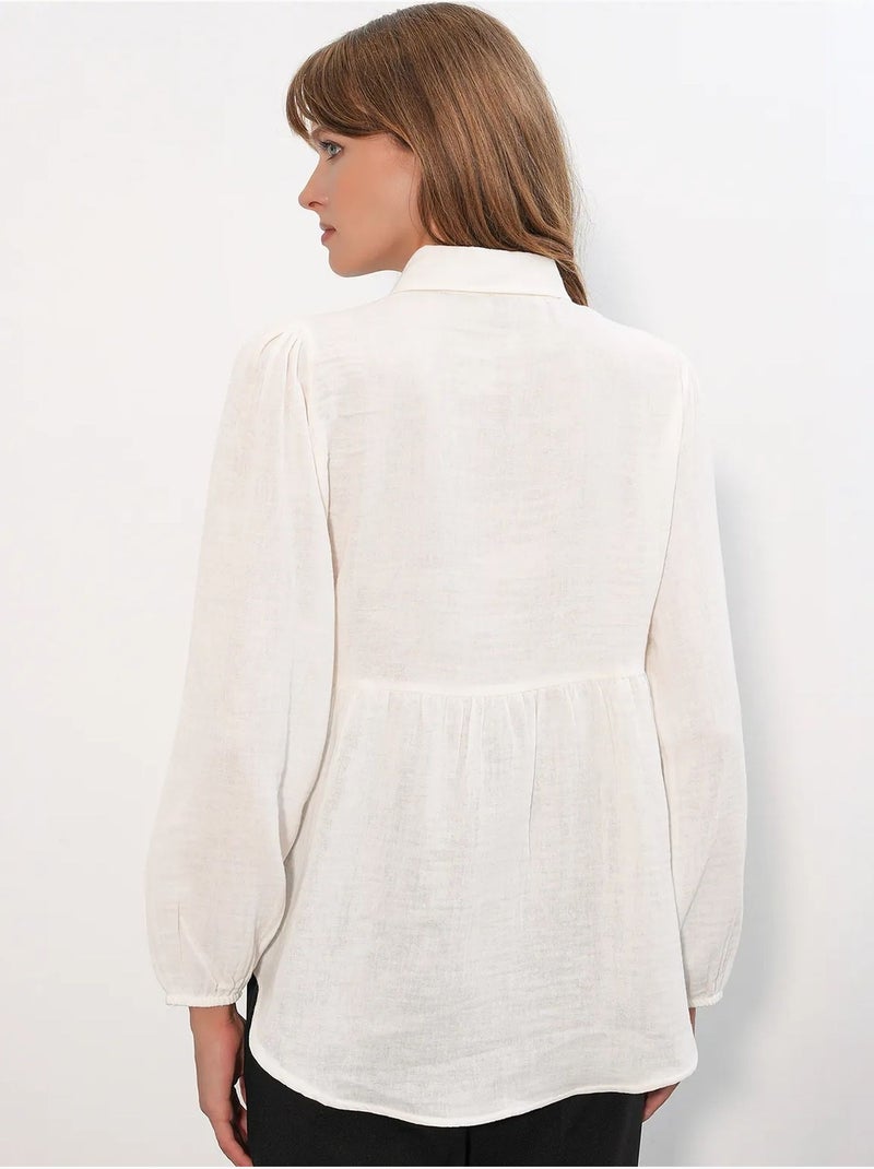 Chemise oversize en coton à manches longues bdart Blanc cassé - Kiabi