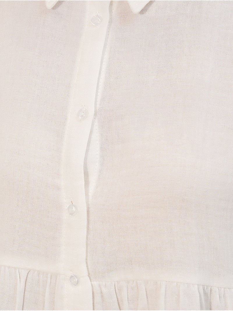 Chemise oversize en coton à manches longues bdart Blanc cassé - Kiabi
