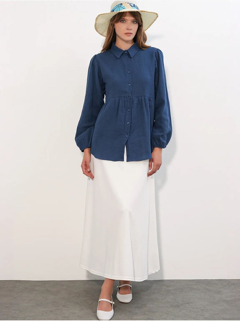 Chemise oversize en coton à manches longues bdart Bleu marine - Kiabi