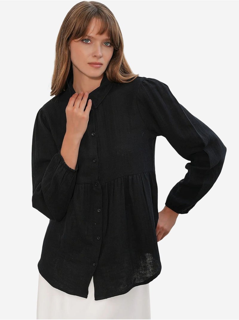 Chemise oversize en coton à manches longues bdart Noir - Kiabi