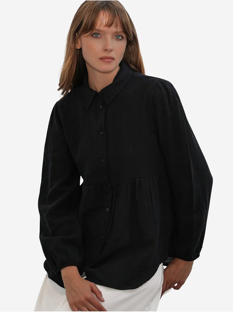 Chemise oversize en coton à manches longues bdart Noir - Kiabi