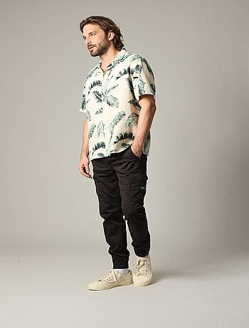 Chemise oversize en coton avec imprimé tropical 'Deeluxe'