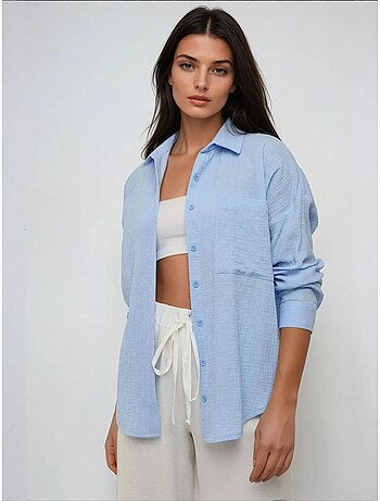 Chemise oversize en coton avec poche