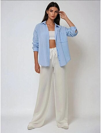 Chemise oversize en coton avec poche