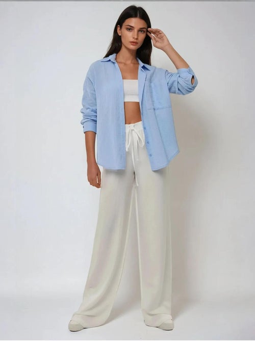 Chemise oversize en coton avec poche - Kiabi Chemise oversize en coton avec poche - Kiabi