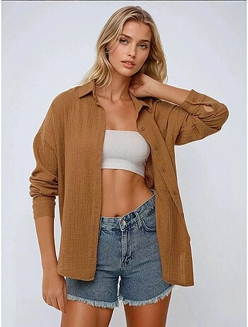 Chemise oversize en coton avec poche