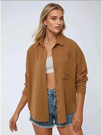 Chemise oversize en coton avec poche