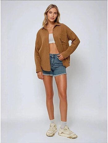 Chemise oversize en coton avec poche
