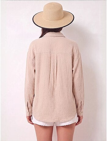 Chemise oversize en coton texturé avec poche istanbul