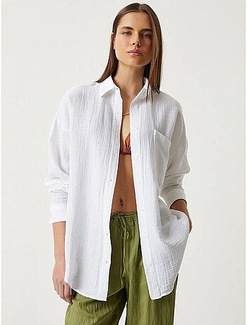 Chemise oversize en coton texturé avec poche istanbul