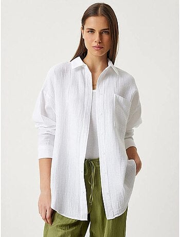 Chemise oversize en coton texturé avec poche istanbul