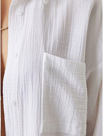 Chemise oversize en coton texturé avec poche istanbul