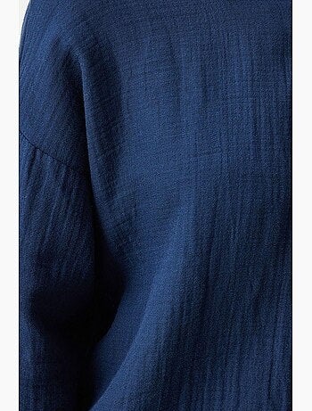 Chemise oversize en coton texturé avec poche istanbul