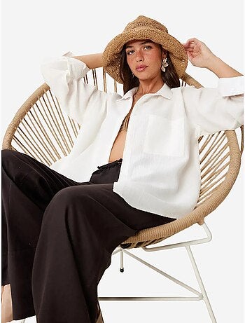 Chemise oversize en coton texturé avec poche istanbul