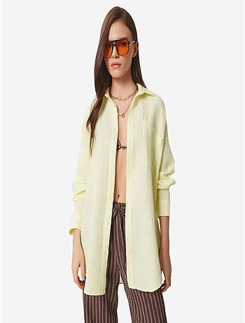 Chemise oversize en coton texturé avec poche istanbul