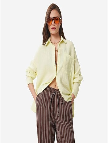 Chemise oversize en coton texturé avec poche istanbul