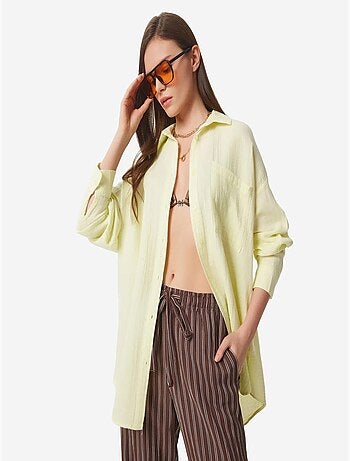 Chemise oversize en coton texturé avec poche istanbul