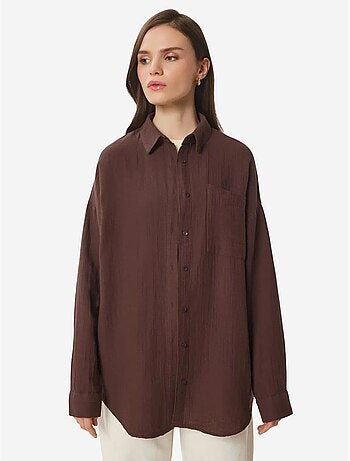 Chemise oversize en coton texturé avec poche istanbul