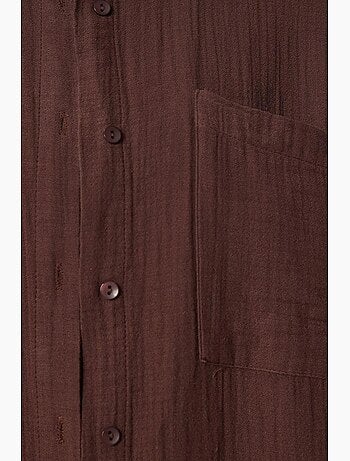 Chemise oversize en coton texturé avec poche istanbul