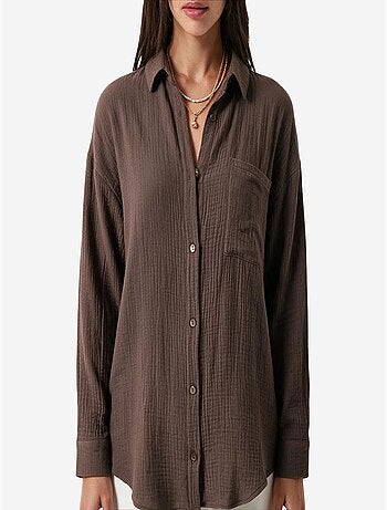 Chemise oversize en coton texturé avec poche istanbul