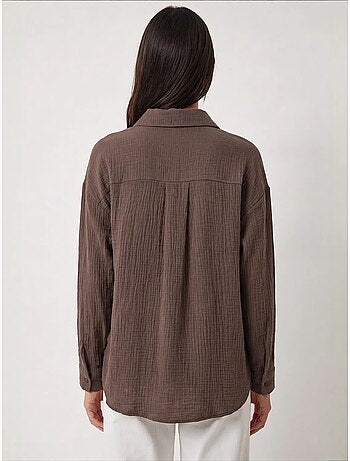 Chemise oversize en coton texturé avec poche istanbul