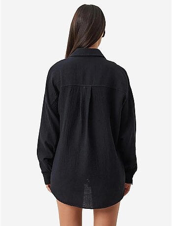 Chemise oversize en coton texturé avec poche istanbul