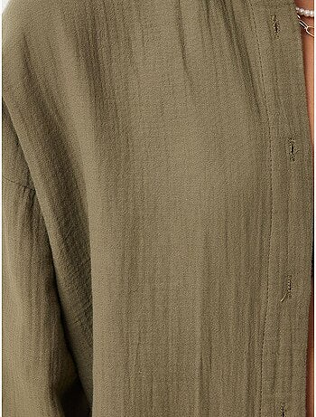 Chemise oversize en coton texturé avec poche istanbul
