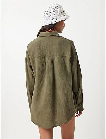 Chemise oversize en coton texturé avec poche istanbul