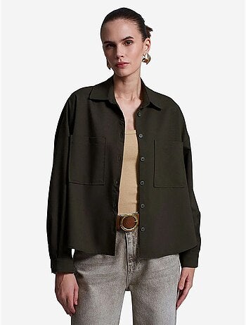 Chemise oversize en crêpe à boutons dilvin