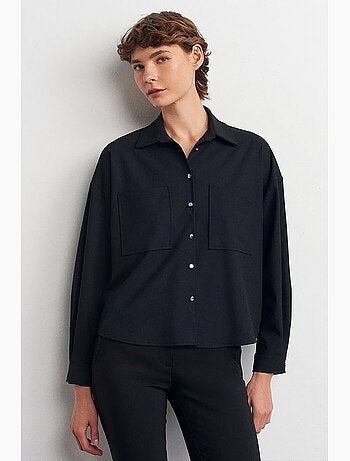 Chemise oversize en crêpe à boutons dilvin
