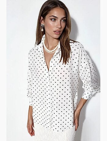 Chemise oversize en crêpe à pois bdart