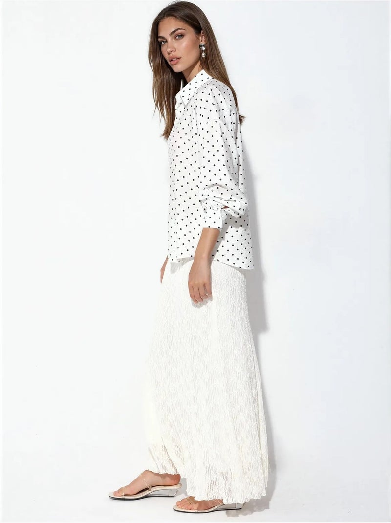 Chemise oversize en crêpe à pois bdart Blanc - Kiabi