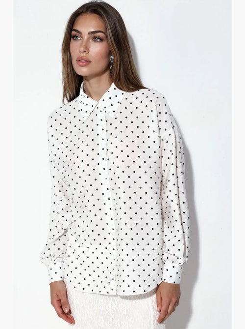 Chemise oversize en crêpe à pois bdart - Kiabi Chemise oversize en crêpe à pois bdart - Kiabi