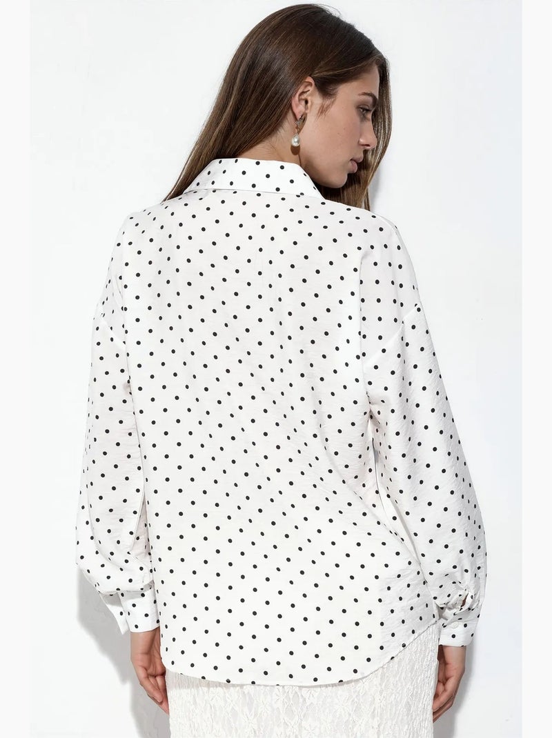Chemise oversize en crêpe à pois bdart Blanc - Kiabi