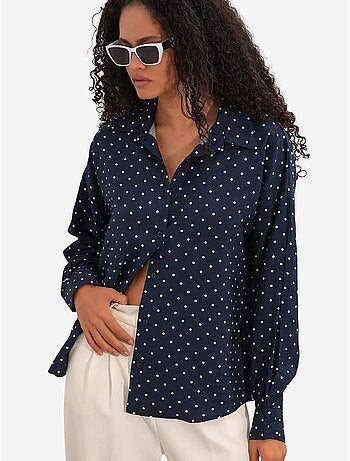 Chemise oversize en crêpe à pois bdart