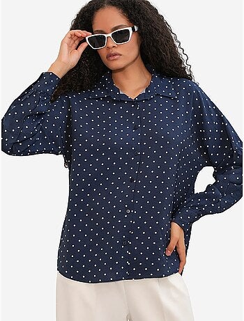 Chemise oversize en crêpe à pois bdart