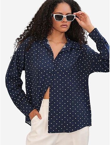Chemise oversize en crêpe à pois bdart