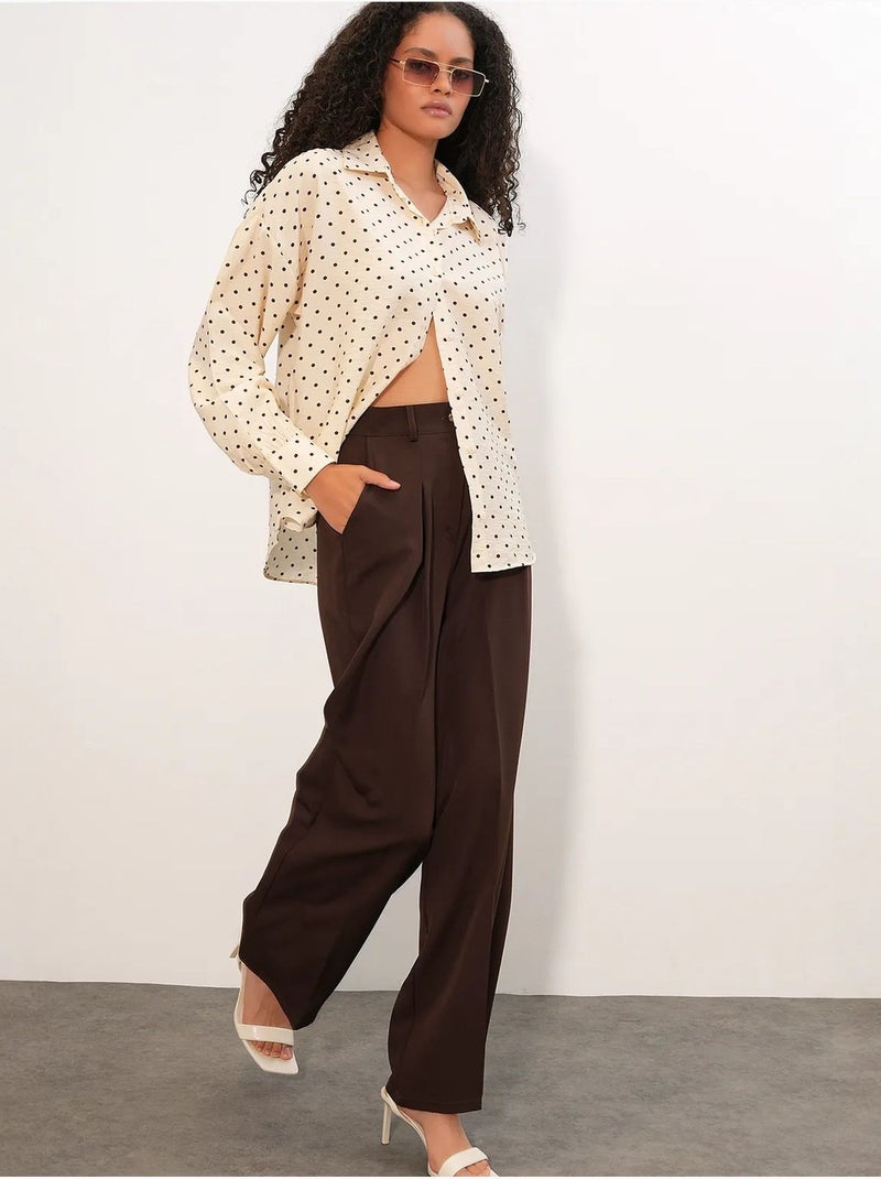 Chemise oversize en crêpe à pois bdart Crème - Kiabi
