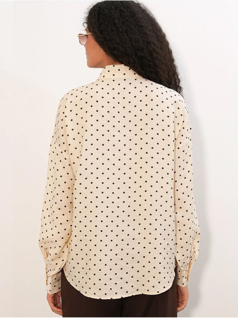 Chemise oversize en crêpe à pois bdart Crème - Kiabi