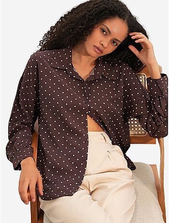 Chemise oversize en crêpe à pois bdart