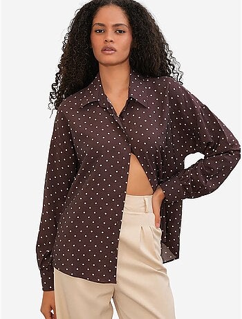 Chemise oversize en crêpe à pois bdart