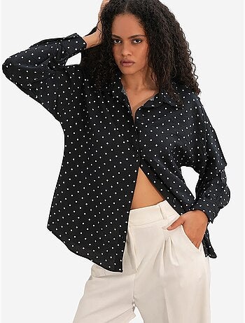 Chemise oversize en crêpe à pois bdart