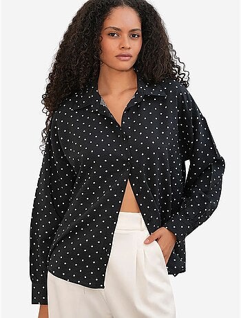 Chemise oversize en crêpe à pois bdart