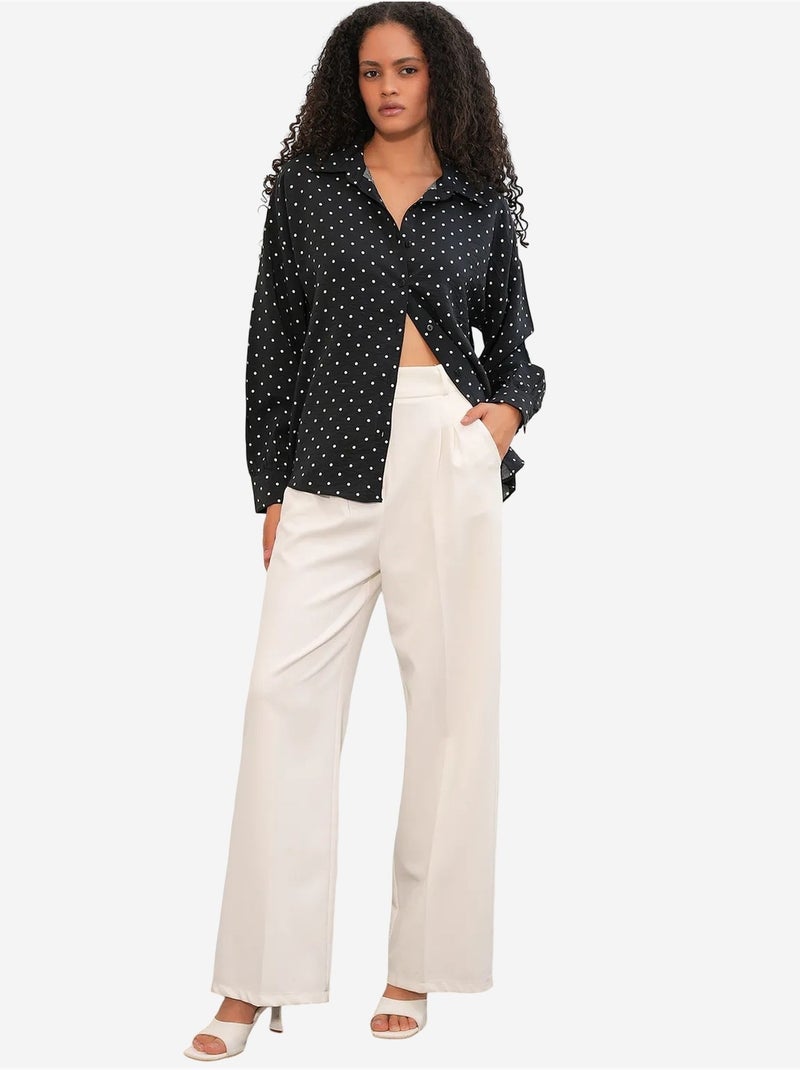 Chemise oversize en crêpe à pois bdart Noir - Kiabi