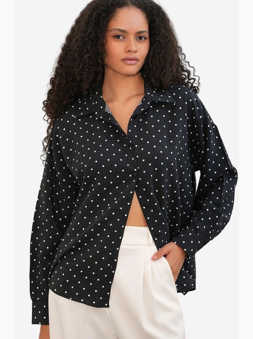 Chemise oversize en crêpe à pois bdart - Kiabi Chemise oversize en crêpe à pois bdart - Kiabi