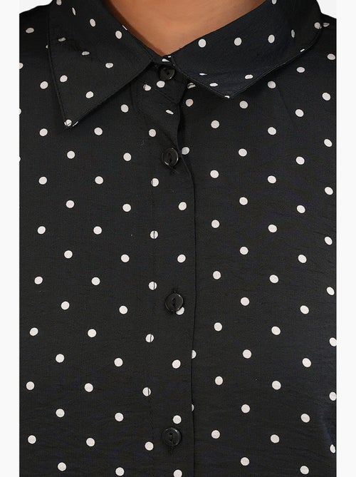 Chemise oversize en crêpe à pois bdart - Kiabi Chemise oversize en crêpe à pois bdart - Kiabi