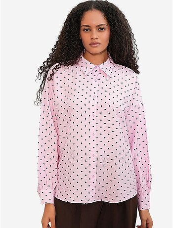 Chemise oversize en crêpe à pois bdart