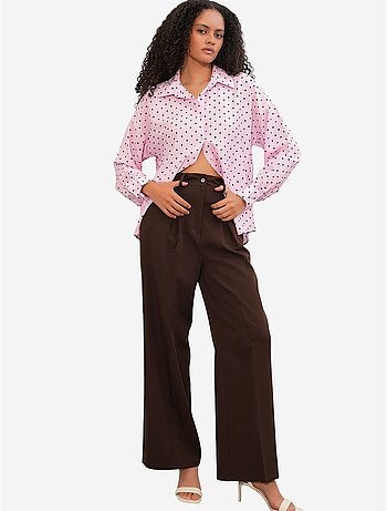 Chemise oversize en crêpe à pois bdart